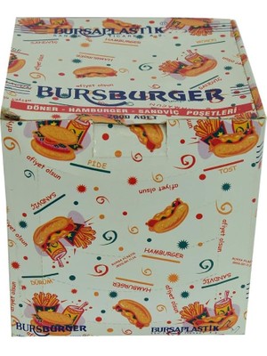 Plastik Bursburger Döner Hamburger Sandviç Hışır Poşeti 13X14 2000 Adet