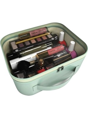 Şeffaf Makyaj Çantası - Makyaj Malzemesi Düzenleyici, Sütyen ve Iç Çamaşır Organizeri, Kozmetik Malzemesi Saklama Çantası (Yeşil)