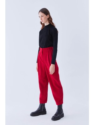 ROMAN Yüksek Bel  Kadife Pantolon Kırmızı K2112035_006