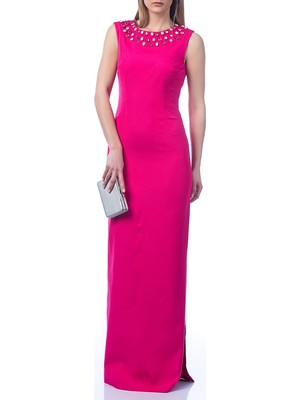 ROMAN Sırt Dekolteli Uzun Boy Elbise Fuşya Y1411257_003