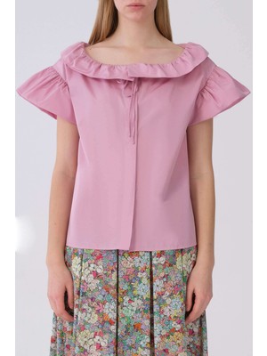 ROMAN Yaka Detaylı Bluz Pembe Y2113009_038