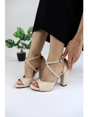 Serko Shoes Kadın Çapraz Kelebek Model  Topuklu Ayakkabı