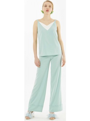 ROMAN V Yakalı Askılı Bluz Akua Y1813078_299