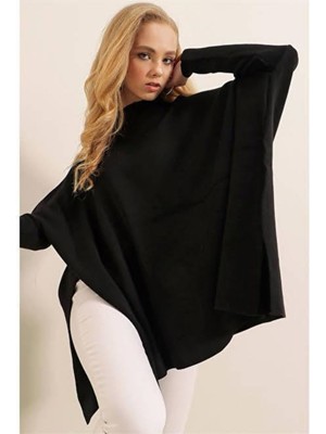 Düz Triko Satandart Beden Panço