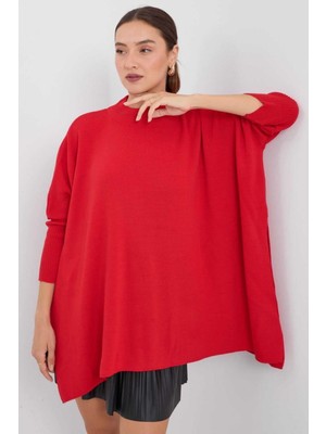 Düz Triko Satandart Beden Panço