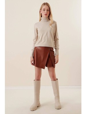 Düz Balıkcı Yaka Bayan Kazak