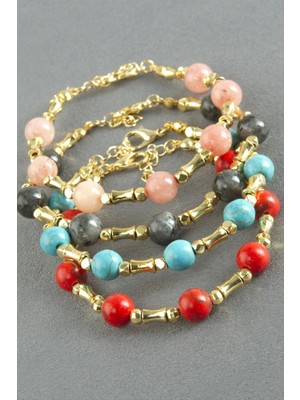 Bijuteri Net Ceyt Taşlı Metal Bileklik