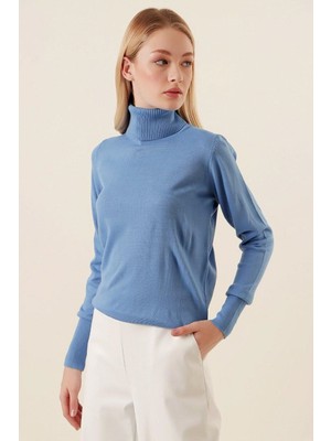 Düz Balıkcı Yaka Bayan Kazak