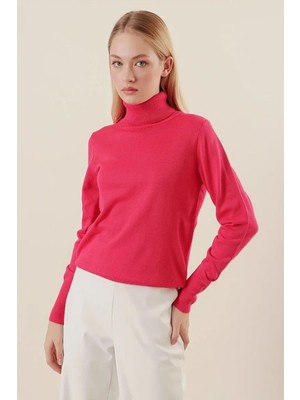 Düz Balıkcı Yaka Bayan Kazak