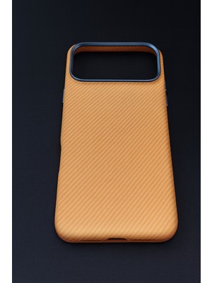 iPhone 17 Pro Max Magsafe Destekli Karbon Dokulu Krom Çerçeveli Premium Kılıf - Palermo