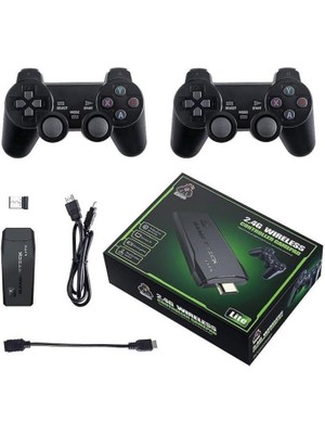 4K Ultra Hd Game Stick Lite, Retro Atari Video Oyunlu Gaming Oyun Konsolu, 2.4g Kablosuz Çift Kollu Gamepad