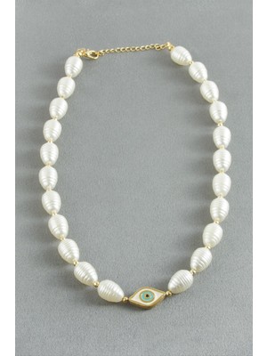 Bijuteri Net Göz Metal Inci Kolye