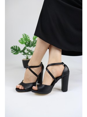 Serko Shoes Kadın Çapraz Kelebek Model  Topuklu Ayakkabı