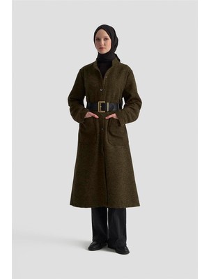 Armine Melanjlı Örme Kap 25KD1123 Haki
