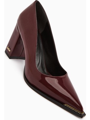 Limoya Bonny Bordo Kalın Topuklu Kadın Ayakkabı