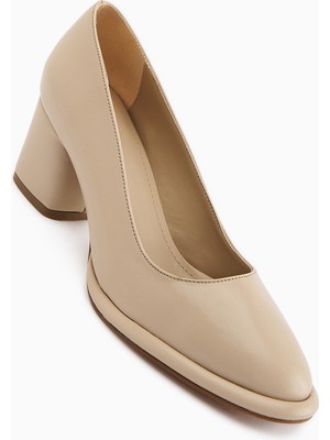 Limoya Saina Bej Platform Topuklu Kadın Ayakkabı