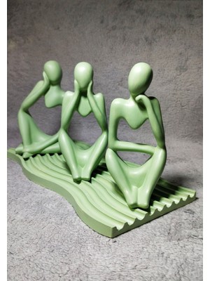 Düşler Tasarım Evi 3'lü Düşünen Insan Figür – Minimal Dekoratif 4'lü Set