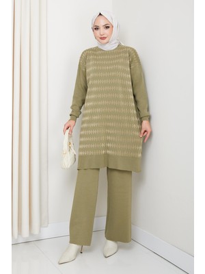 Simli Triko Tunik Pantolon Takım