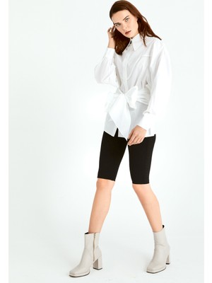 ROMAN Volanlı Kuşaklı  Gömlek Beyaz K2013505_002