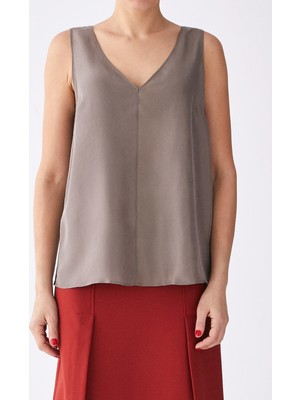 ROMAN V Yaka  Bluz Vizon K2013198_014