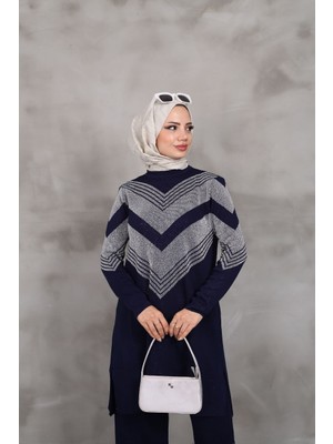 Simli Triko Tunik Pantolon Takım