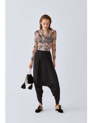 ROMAN Büzgülü  Kadın Şalvar Pantolon Siyah K2012078_001