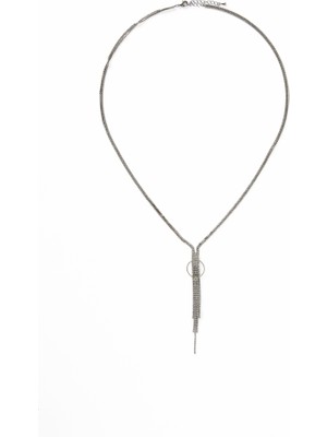 ROMAN Taşlı Gümüş Rengi Kolye Standart Renk K2086204_089