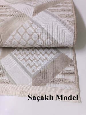 NarStore Home Dinar Motif Bej Kahverengi Kaymaz Taban Kesme Yolluk Halı Modern Desen