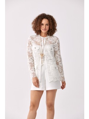 ROMAN Dantelli Kadın Ceket Kemik Y2016025_019