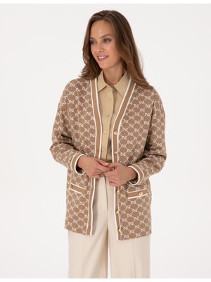 Pierre Cardin Kadın Bej Comfort Fit Örme Hırka 50309128-VR011