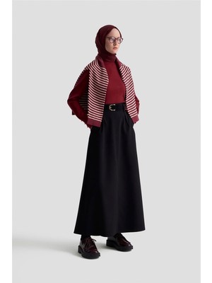 Armine Düğme Detaylı Çan Etek 25KM1023 Siyah