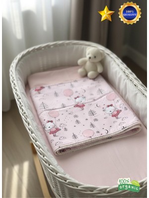 Selonya %100 Organic Pamuk Ince Bebek Battaniye  100X100  Mavi ve Pembe Renk Seçeneği