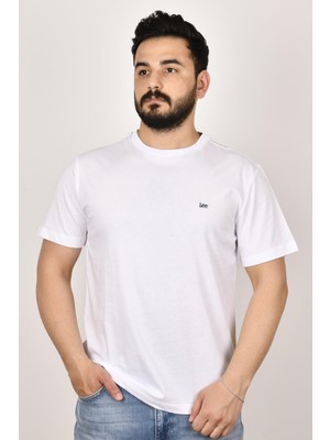 Lee L60UFQ12  Erkek Beyaz  Bisiklet Yaka T-Shirt
