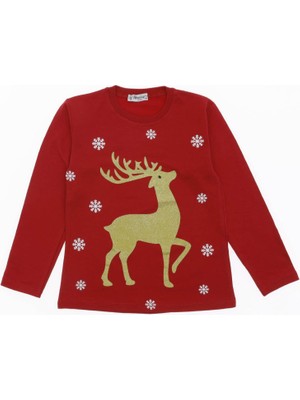 Crassi Kız Çocuk Sweatshirt Baskılı Noellik Şardonlu Kışlık