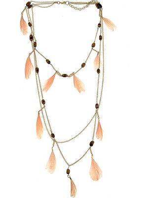 ROMAN Tüy Ve Boncuk Detaylı Kolye Standart Renk Y1986208_089