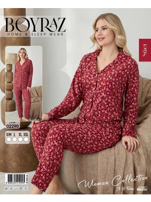 Daniska Boyraz 02290 Kadın Süet Uzun Kol Pijama Takımı