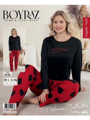 Daniska Boyraz 0153 Kadın Sandy Soft Uzun Kol Pijama Takımı