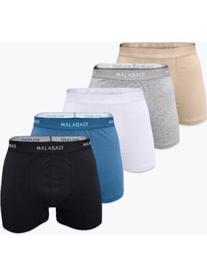 Malabadi Erkek Karışık Renk 5 Li Pamuk Elastan Boxer 5M075
