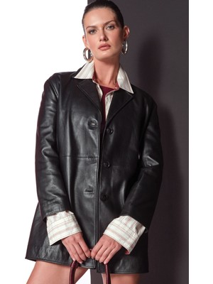 Derimod Emma Kadın Siyah Deri Kaban 25WGE56061M