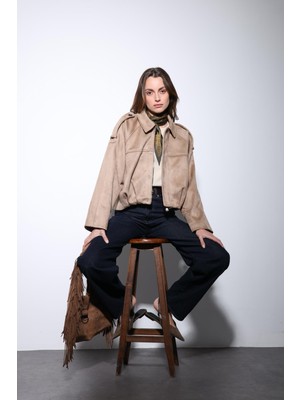 Antioch Taş Süet Görünümlü Bomber Kadın Mont