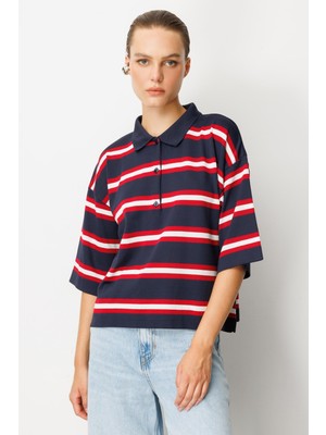 Accort Düğme Detaylı Truvakar Kol Triko Kazak-Lacı