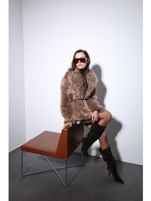 Antioch Vizon Suni Kürk Kadın Ceket