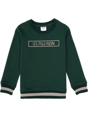 U.S. Polo Assn. Erkek Çocuk Koyu Yeşil Bisiklet Yaka Basic Sweatshirt 50314006-VR079