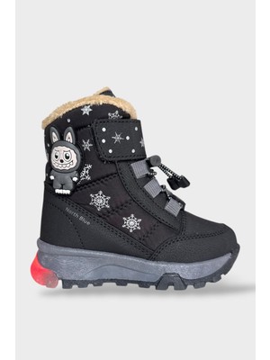 Liger Içi Kürklü Suya Dayanıklı Soğuk Geçirmez Bebe Çocuk Bot Siyah - Füme