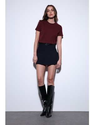 Antioch Bordo Basic Kadın T-Shirt