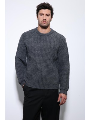 Antioch Antrasit Örme Dokulu Erkek Kazak