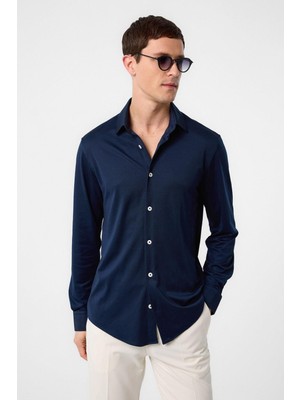 Antioch Lacivert Slim Fit Erkek Gömlek