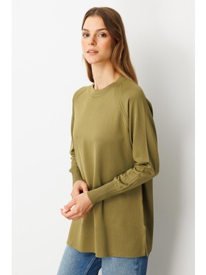 Accort Reglan Kol Basic Triko Tunik-Y.YEŞİLİ