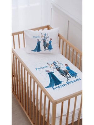 Lilabio %100 Pamuk Anne Yanı Beşik Nevresim Takımı (60X100) Frozen Princess