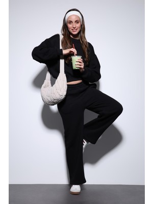 Antioch Siyah Basic Kadın Sweatshirt